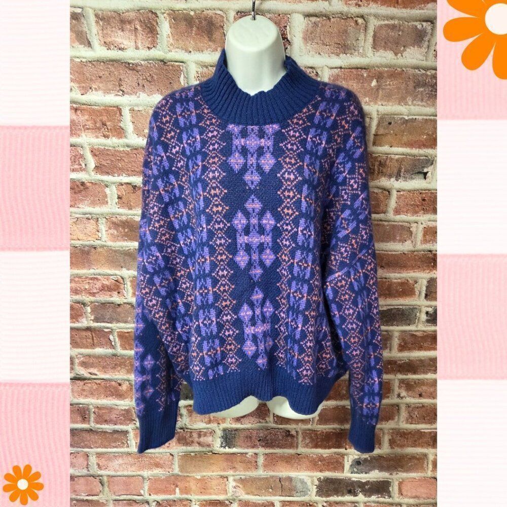 Lane Bryant Jacquard Geo Print Sweater – Women’s 22/24 Mock Neck Pullover NEW